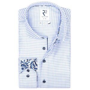 R2 Amsterdam Light Blue Check Heavy Twill Cotton Shirt